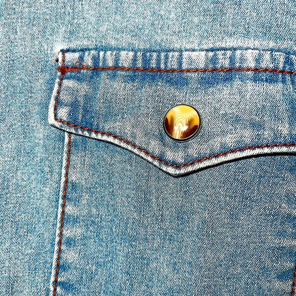 Isabella Bird Women’s Western Denim Button Down Dress Duster Jean Jacket - Picture 5 of 8